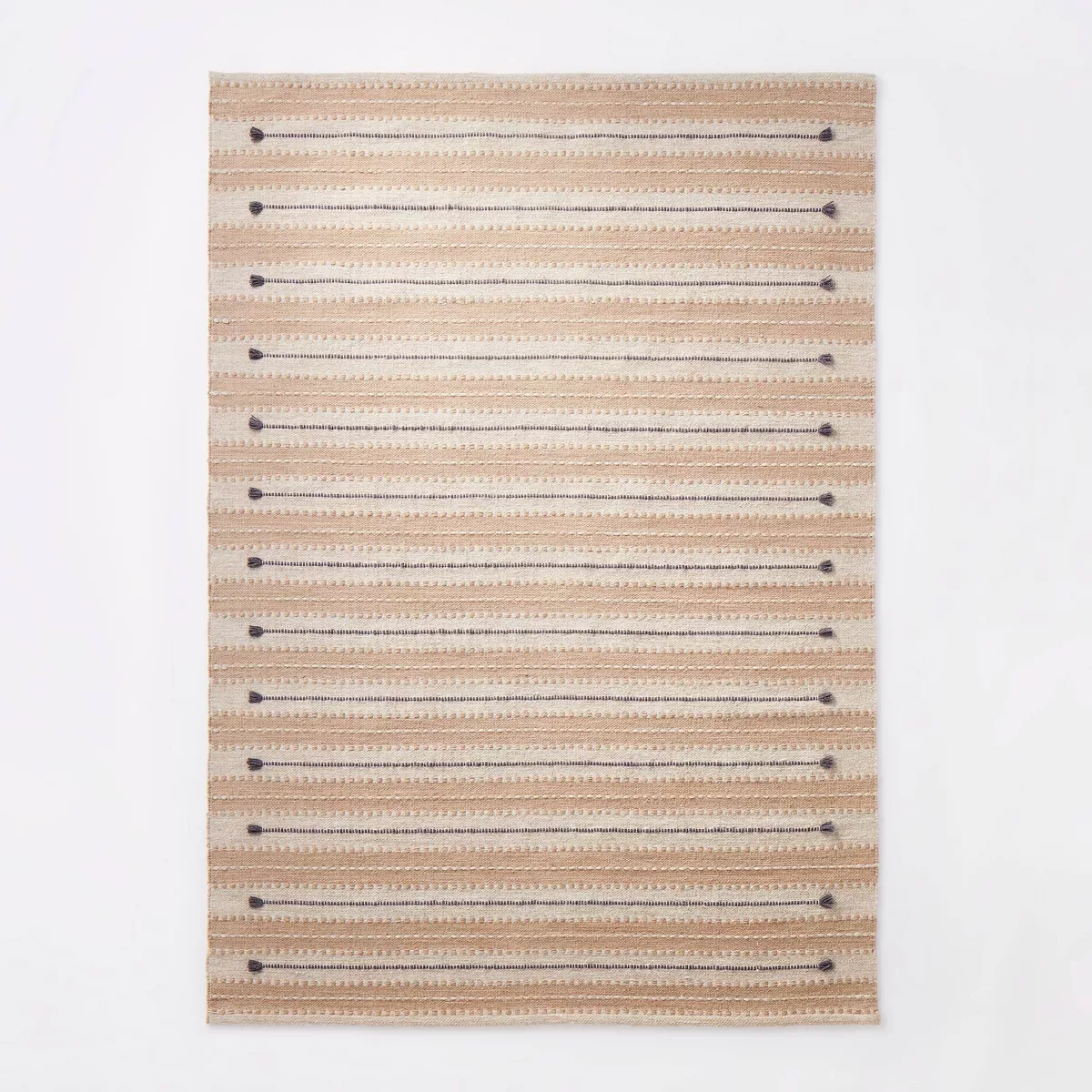 Striped/Clipped Yarn Rug Beige Showroom Item