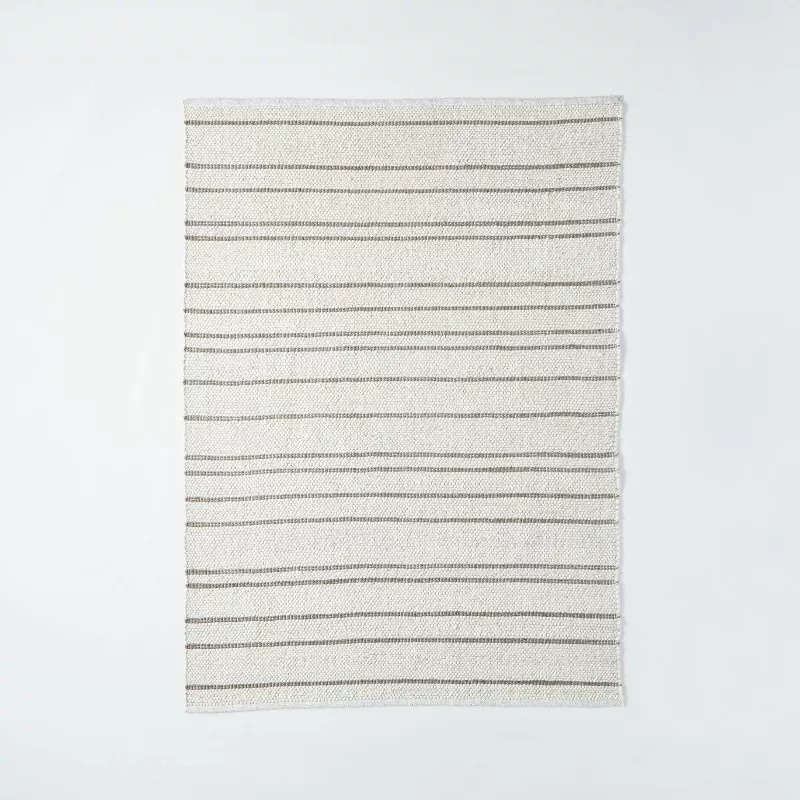 Striped Flat Woven Area Rug Cream - 7'x10'