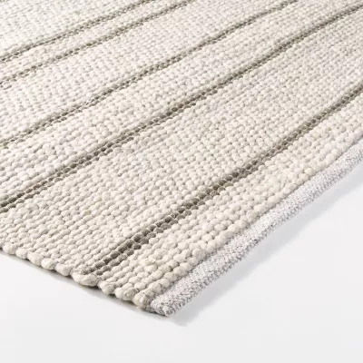 Striped Flat Woven Area Rug Cream - 7'x10' - Image 4