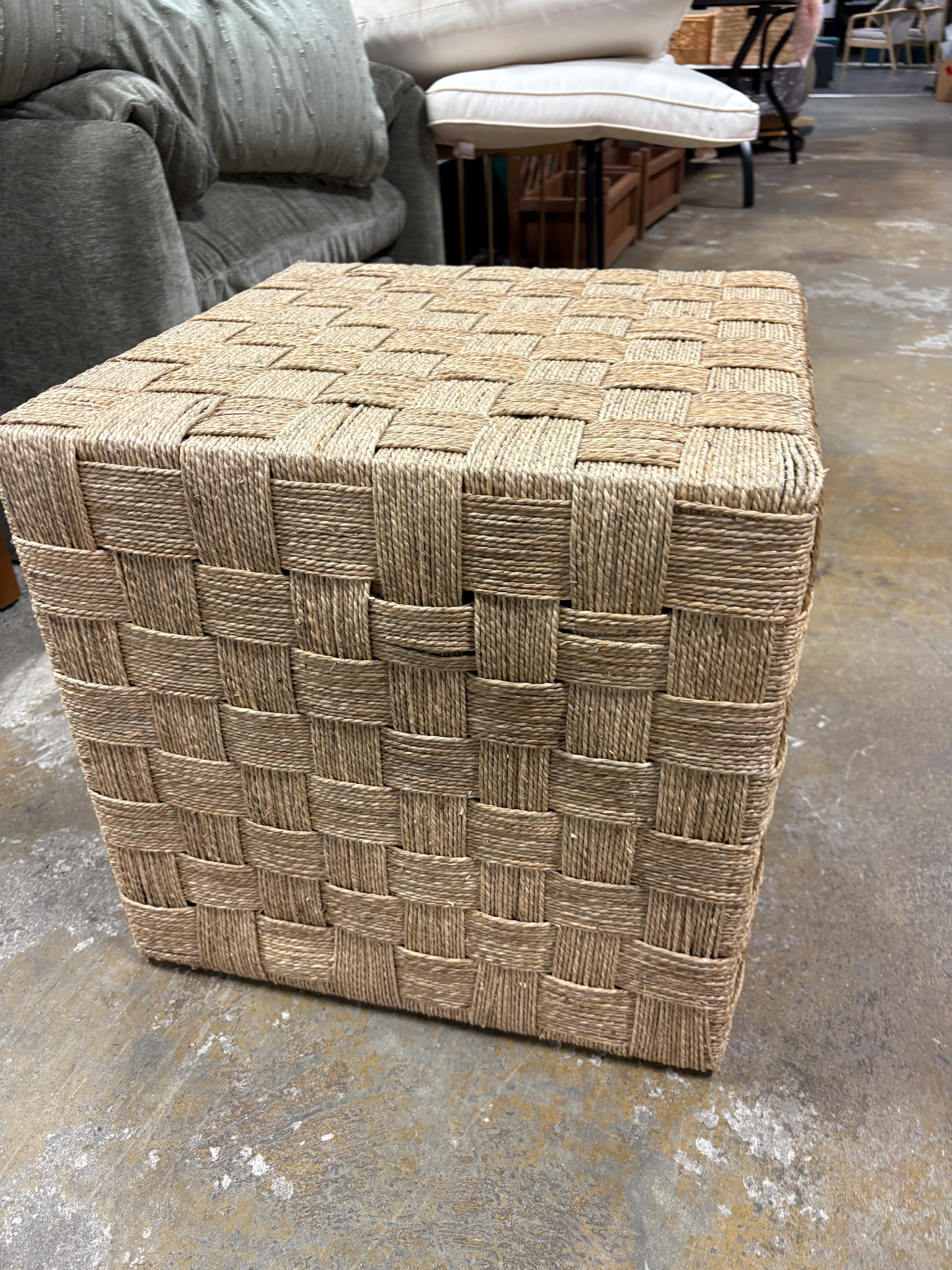 Studio McGee Lynwood Checkerboard Woven Cube SHOWROOM ITEM - Image 3
