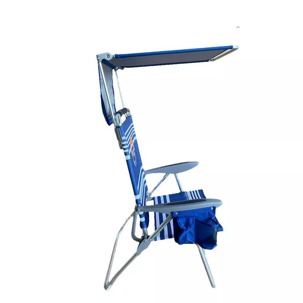 Sun Block Outdoor Portable Beach Chair Striped, - Image 2