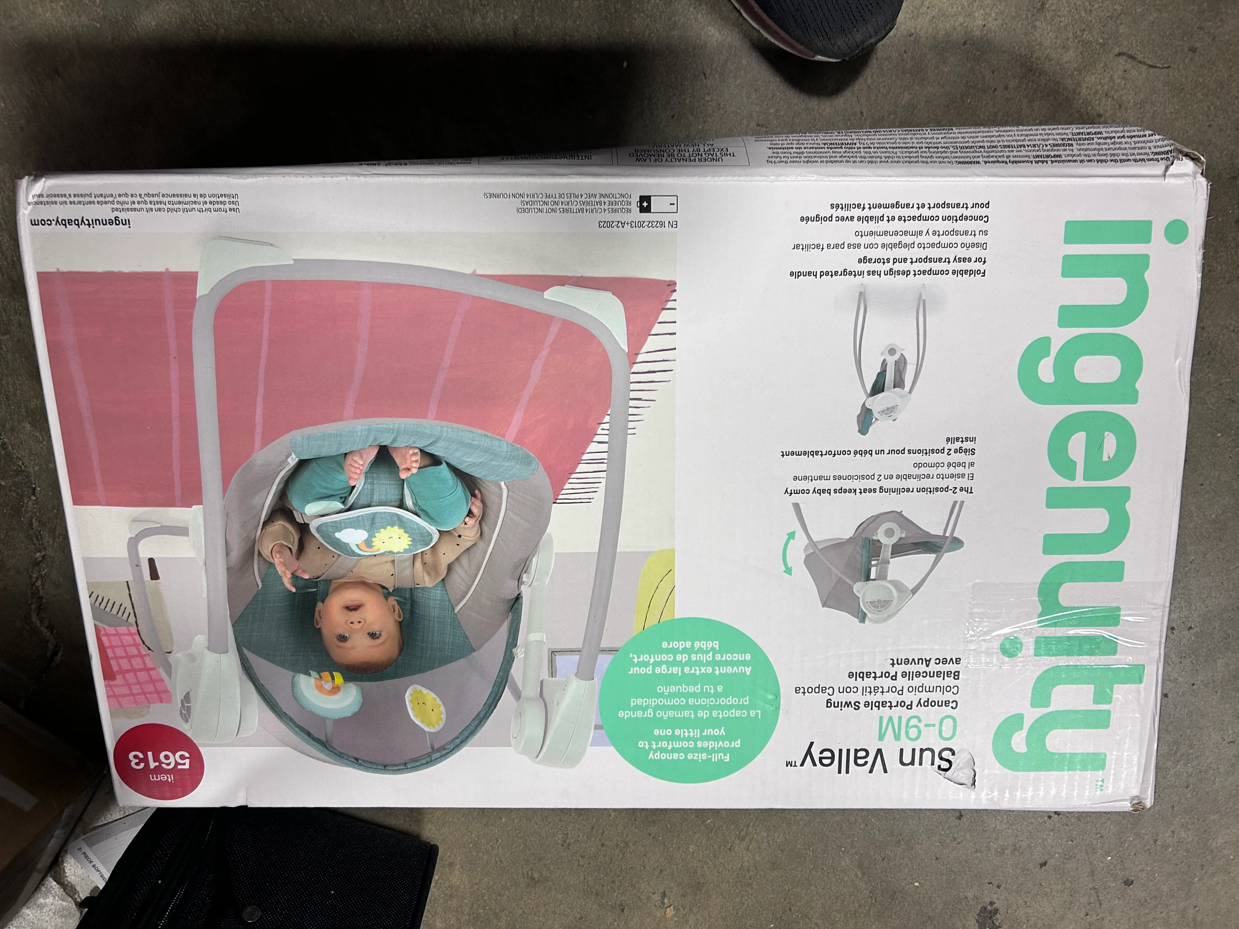 Sun Valley Canopy Portable Swing - Teal - Image 6