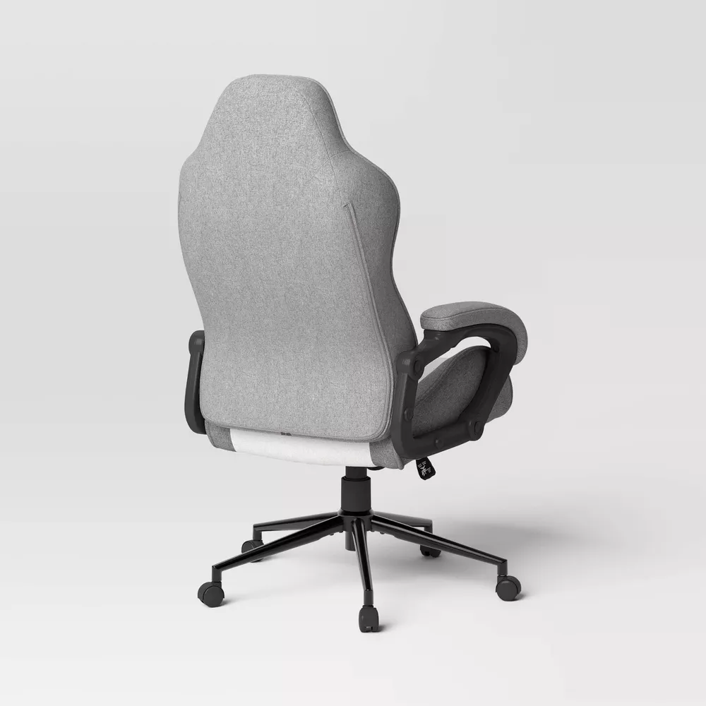 Swivel Gaming Chair Gray -Upholstered Computer Desk Chair - Image 3