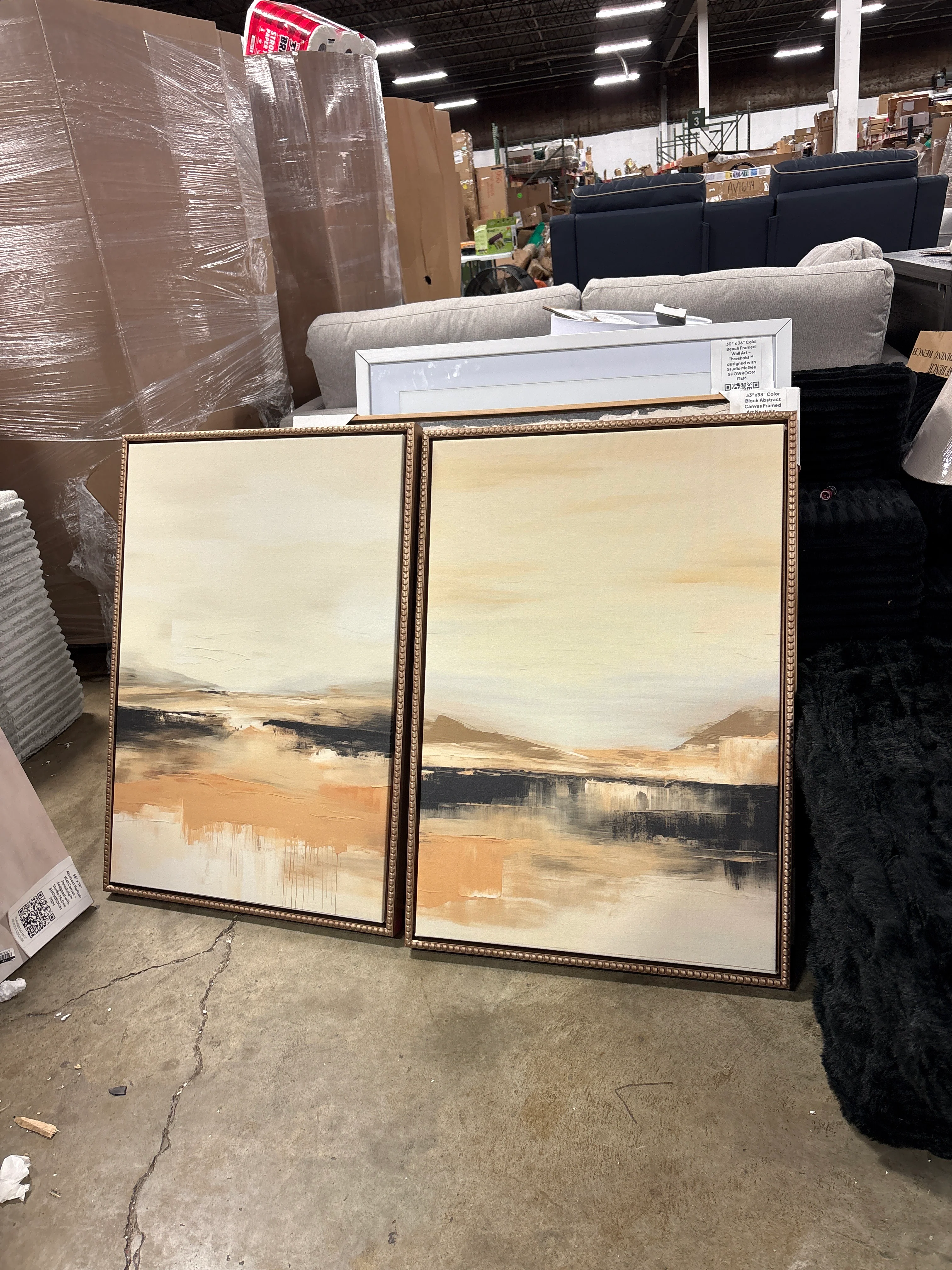 Sylvie Peaceful Mountain Landscape Framed Canvas Wall Art Set 2-Piece Gold 23.00 in. x 33.00 in. SHOWROOM ITEM - Image 2