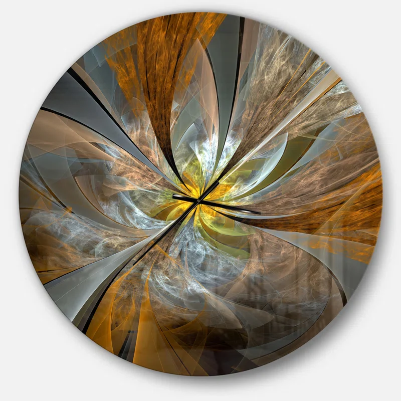 Symmetrical Fractal Flower - Modern Wall Clock