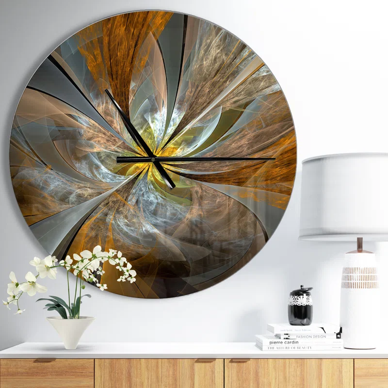 Symmetrical Fractal Flower - Modern Wall Clock - Image 3