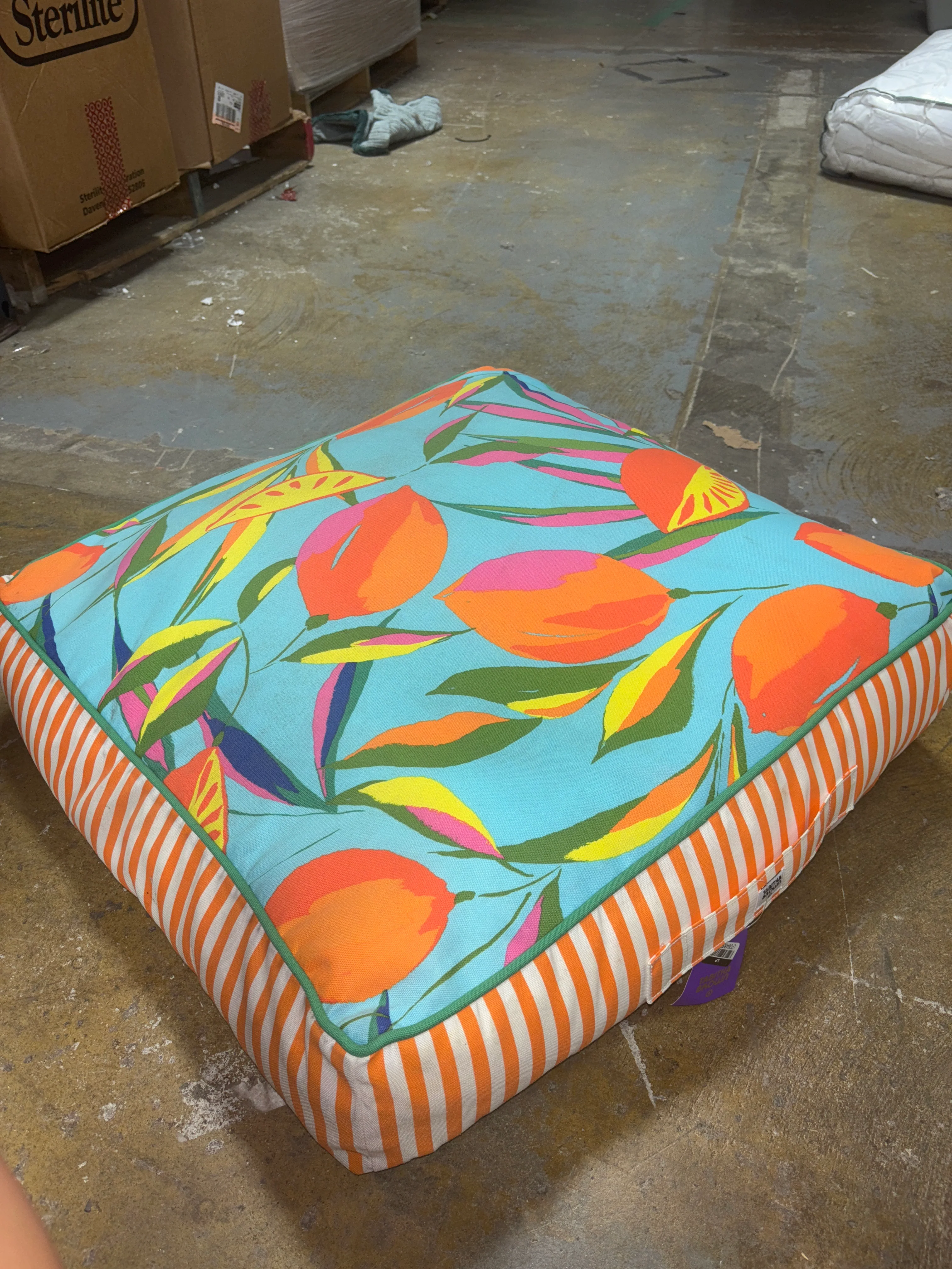 Tabitha Brown Floral Outdoor Large Floor Cushion SHOWROOM ITEM - Image 2