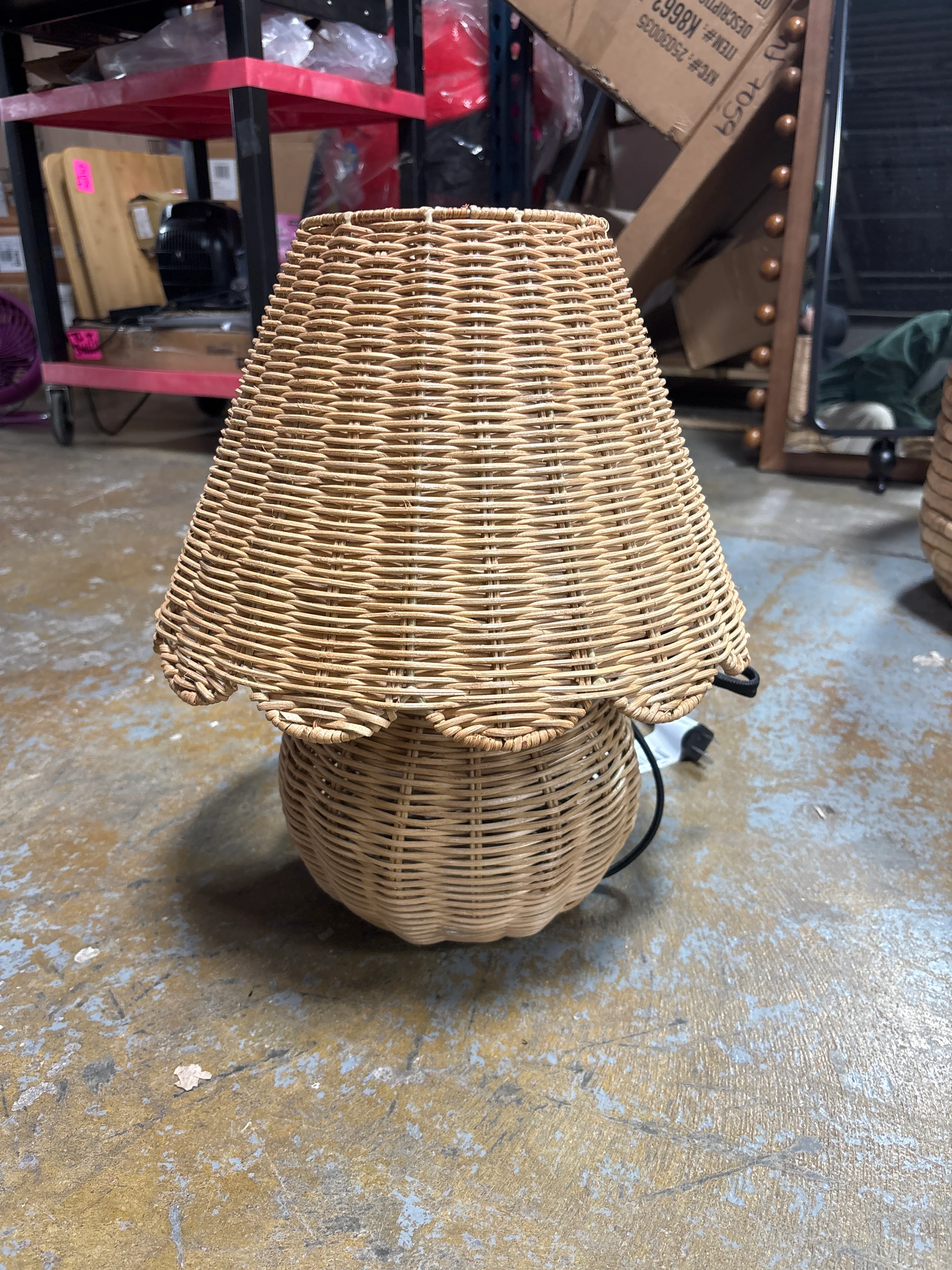 Table Lamp with Woven Base and Woven Shade SHOWROOM ITEM - Image 2