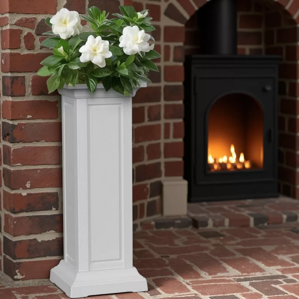 Tall Planter Decorative Plant Pedestal Stands Garden Bed - Set of 2 - Image 5