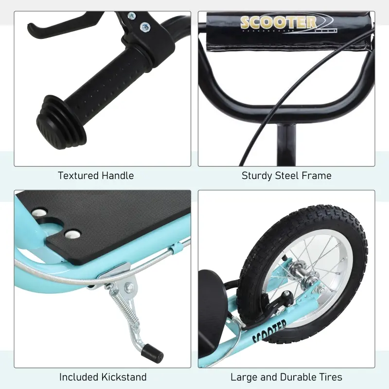 Aosom Teens Youth Kick Scooter, blue - Image 2