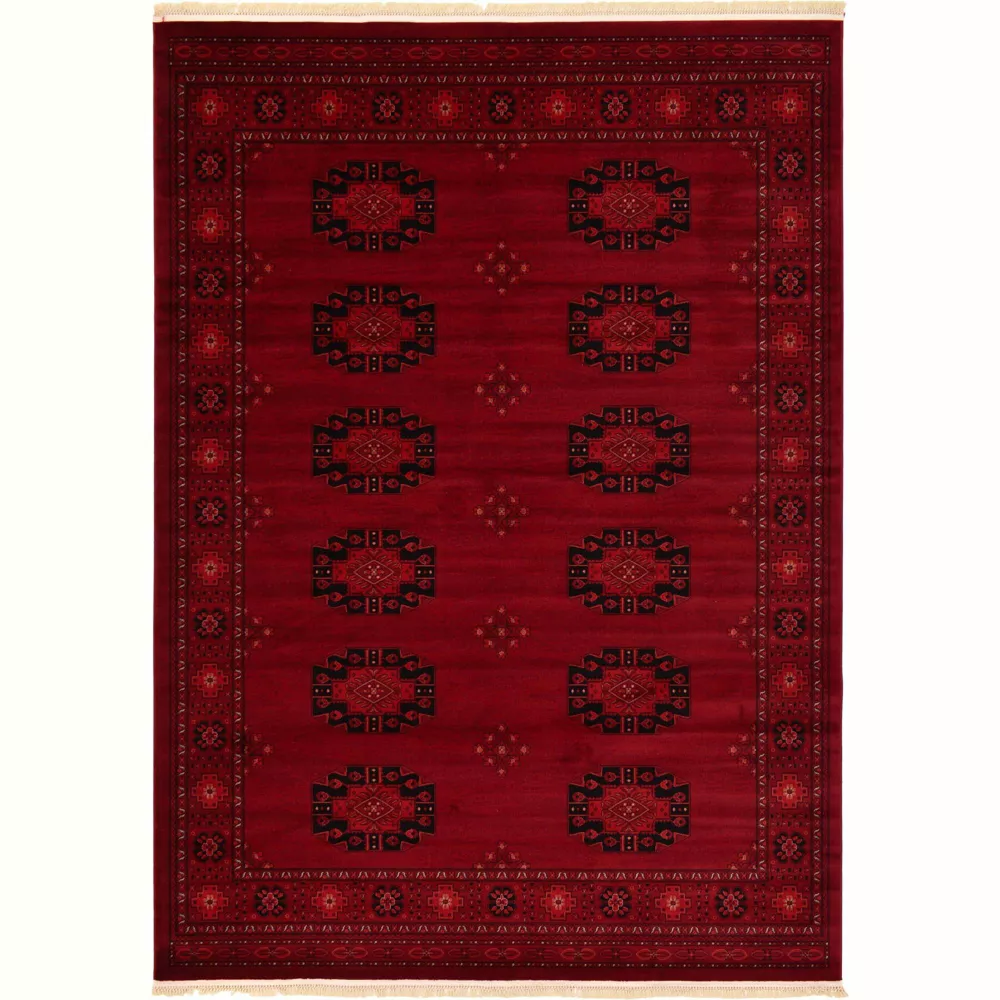 Tekke Collection Area Rug - Khabour 7' 10" x 11' Red/Black