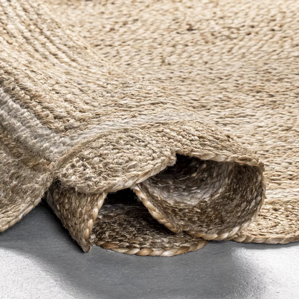 Tera Petals Solid 5x8 Jute Indoor Area Rug, Ivory 5x8 - Image 4