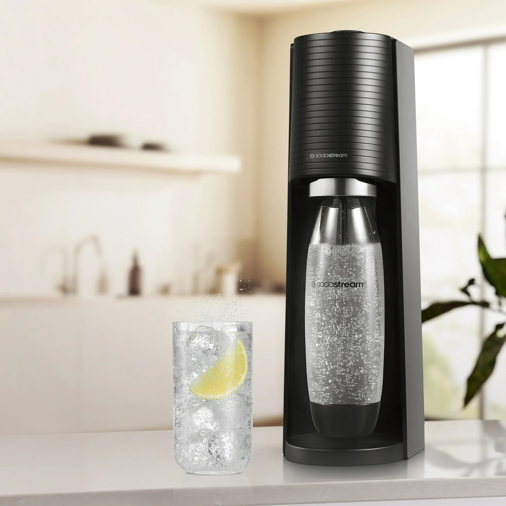 Terra (Black) Sparkling Water Maker with CO2 and Carbonating Bottle - Image 5