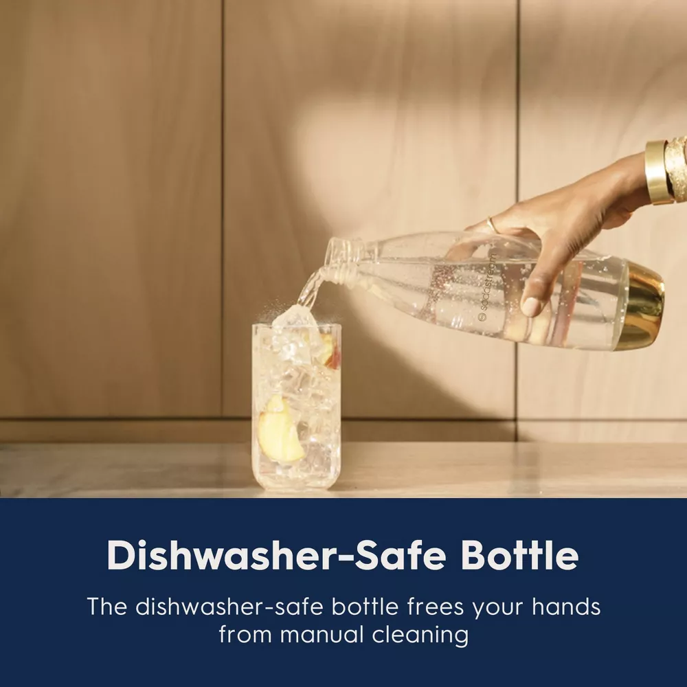 Terra Sparkling Water Maker with CO2 and Carbonating Bottle White/Gold - Image 2