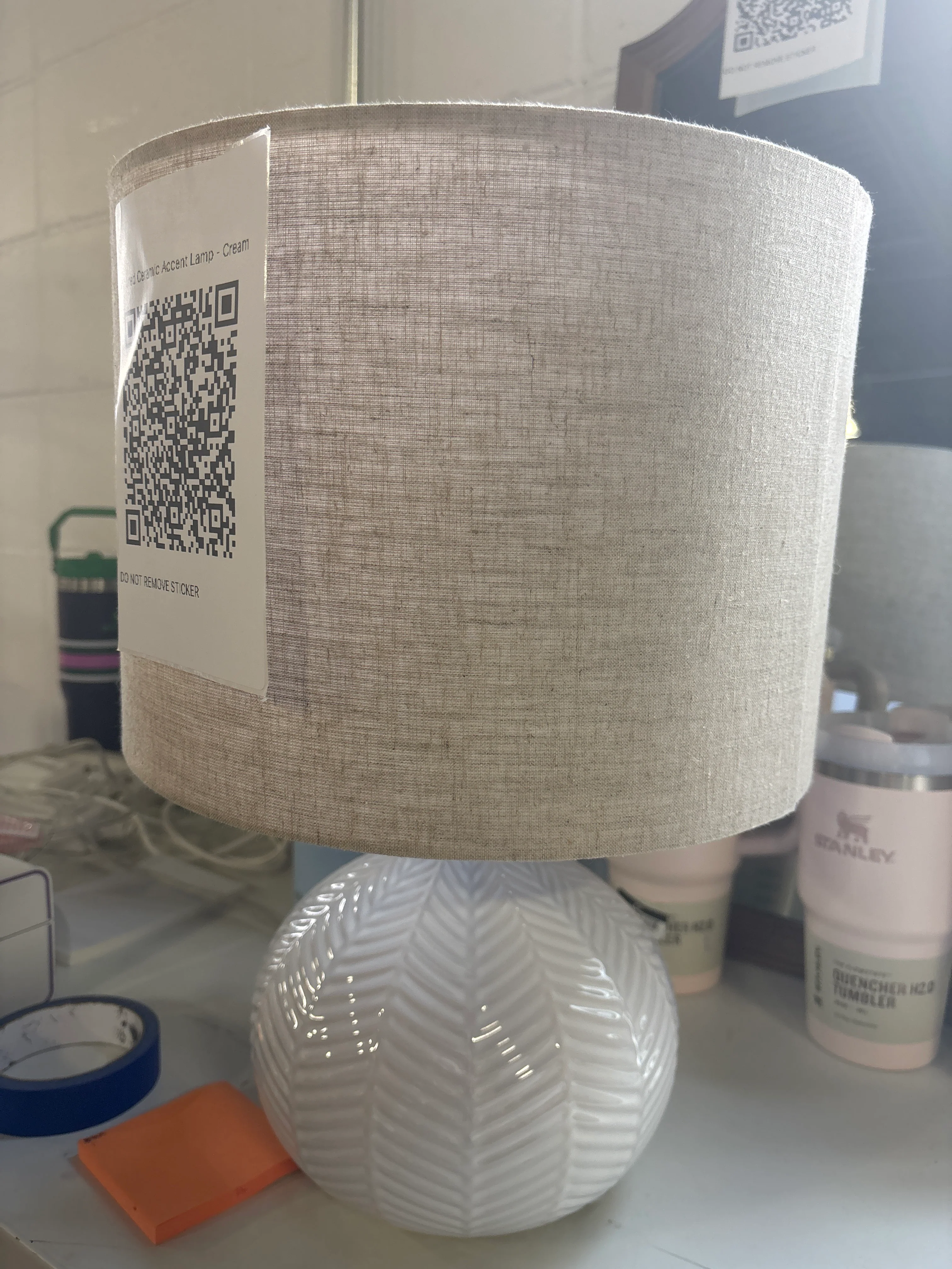 Textured Ceramic Accent Lamp - Cream SHOWROOM ITEM - Image 2