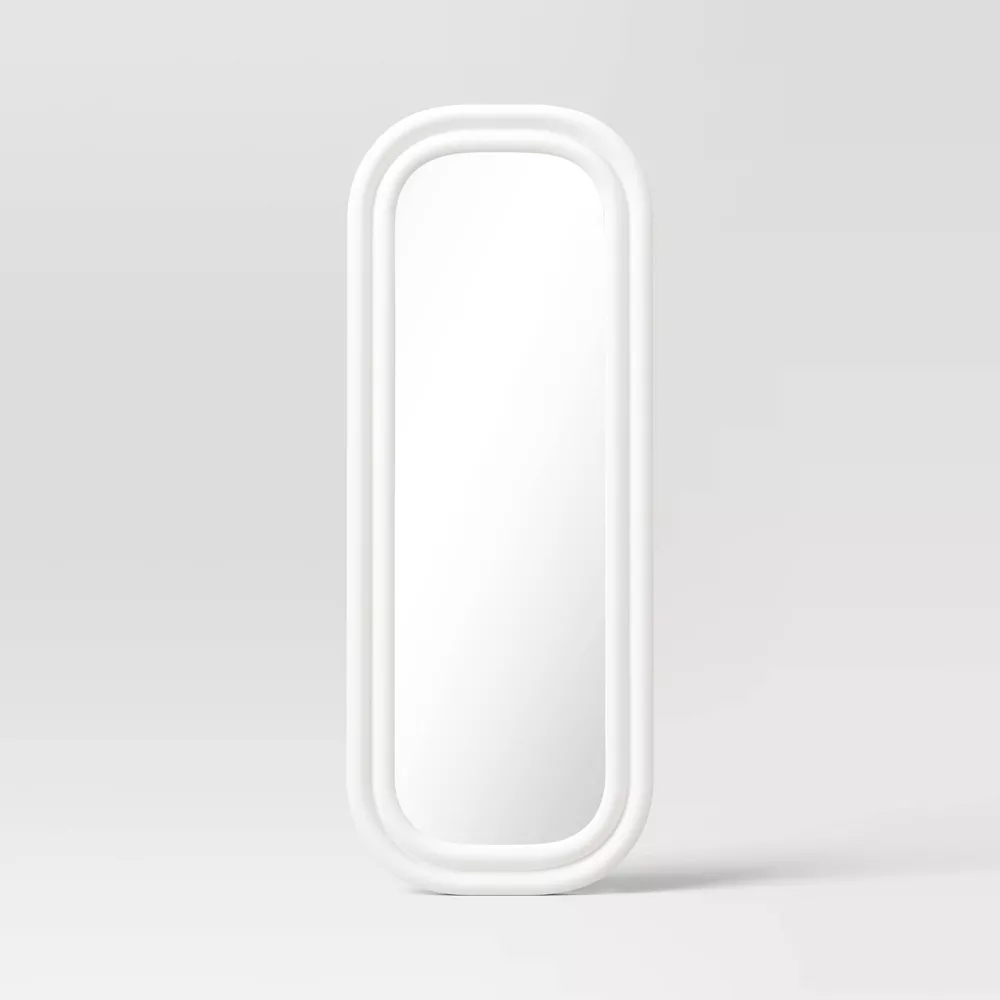 Textured Floor Mirror White - Image 2