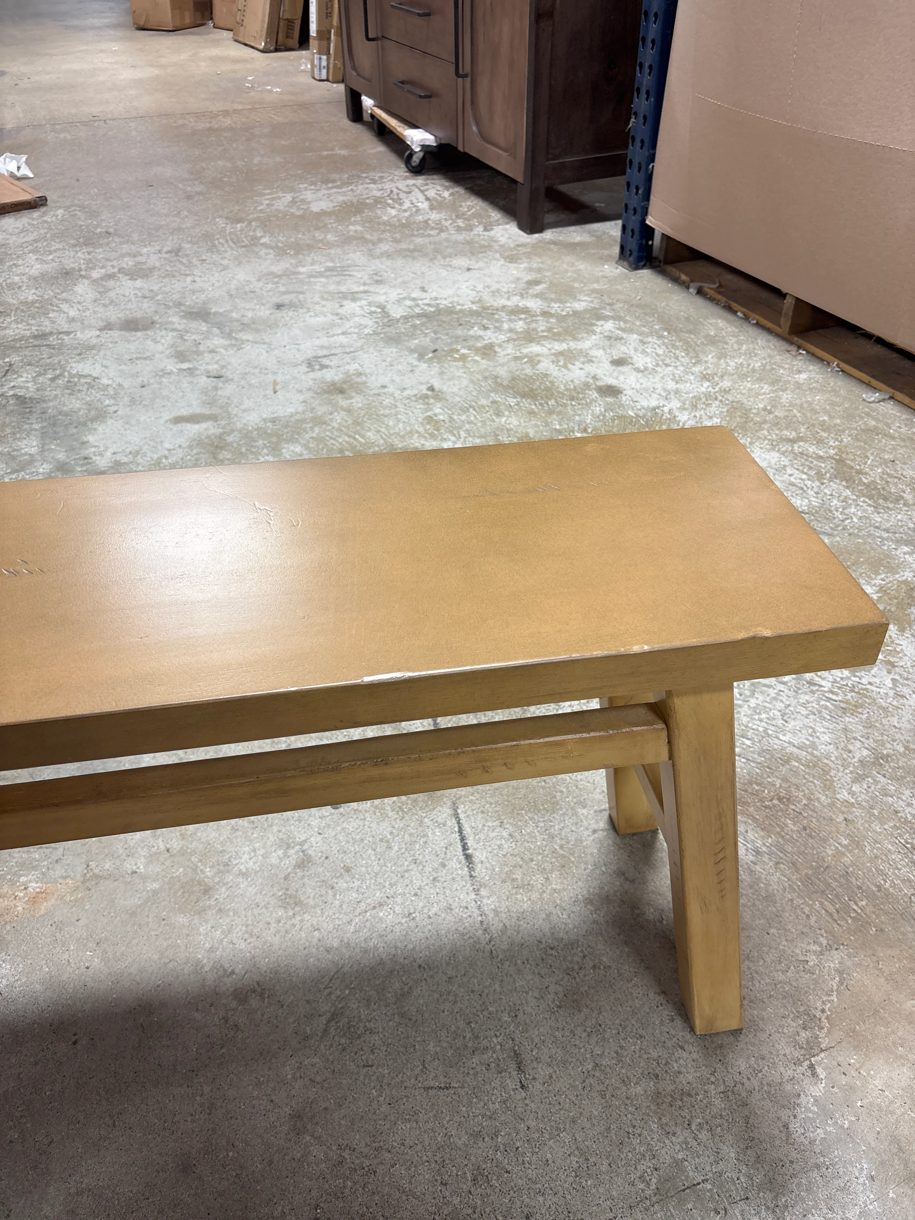 Thatcher Wood Bench Natural Rubberwood SHOWROOM ITEM - Image 4