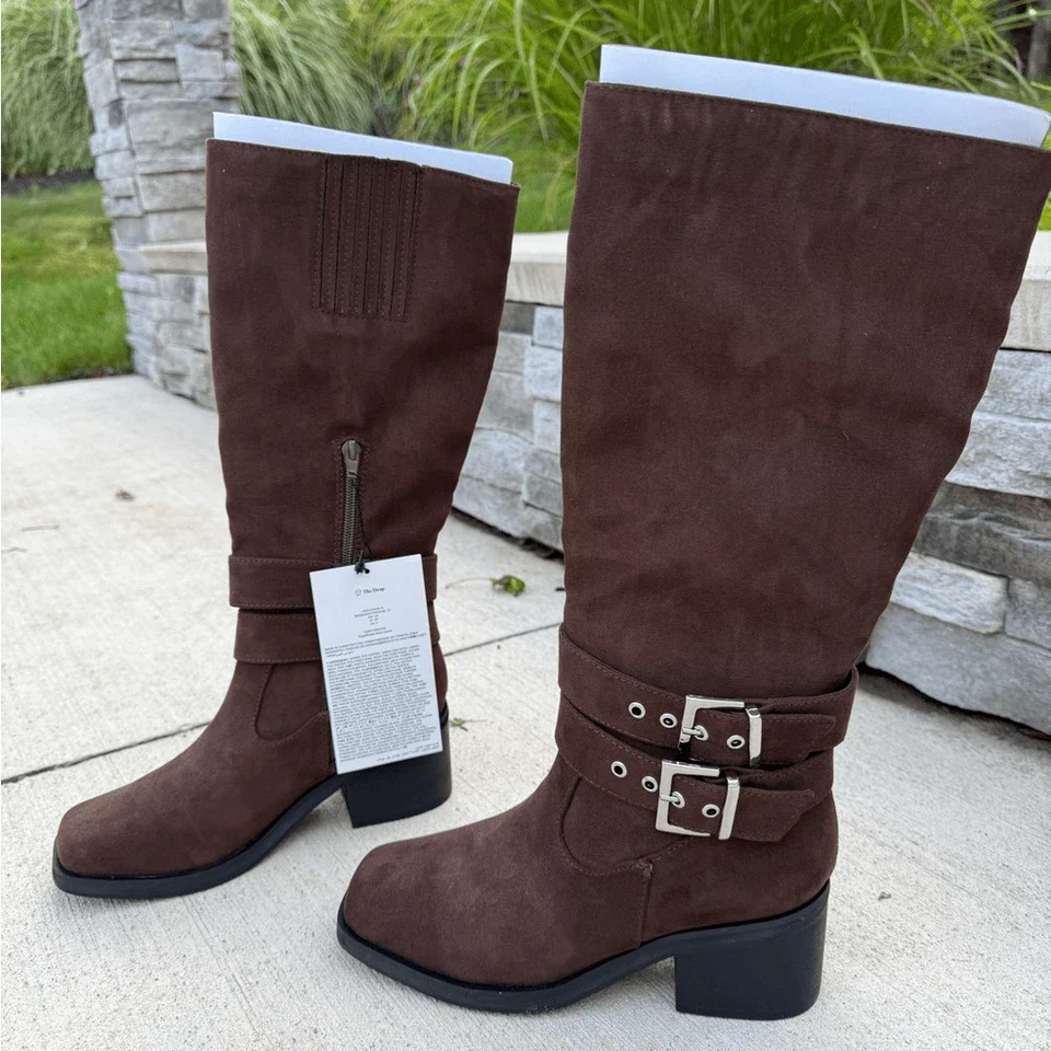 The Drop Women's Sage Tall Biker Boot with Buckles - Image 4