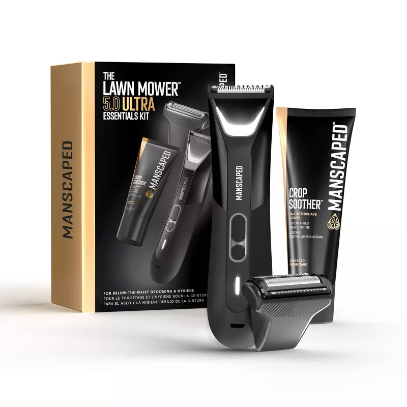 The Lawn Mower Ultra Essentials Kit, SkinSafe Electric Groin and Body Hair Trimmer, Men's Grooming Gift Set