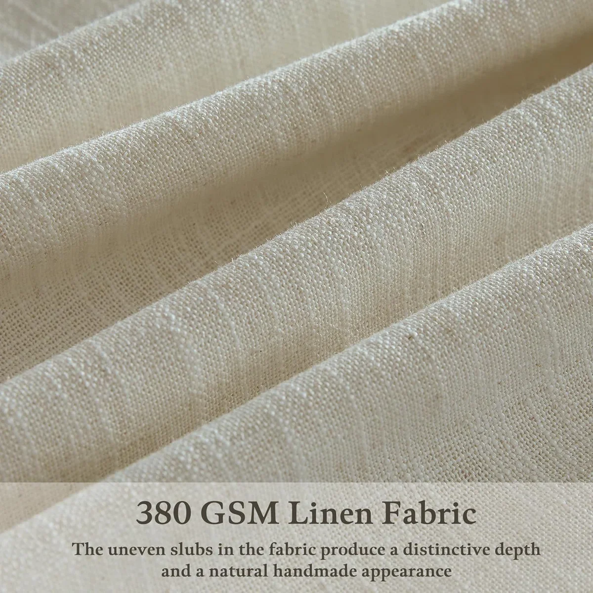 Thick Linen Fabric Memory Trained Pinch Pleated Solid Farmhouse - Image 3