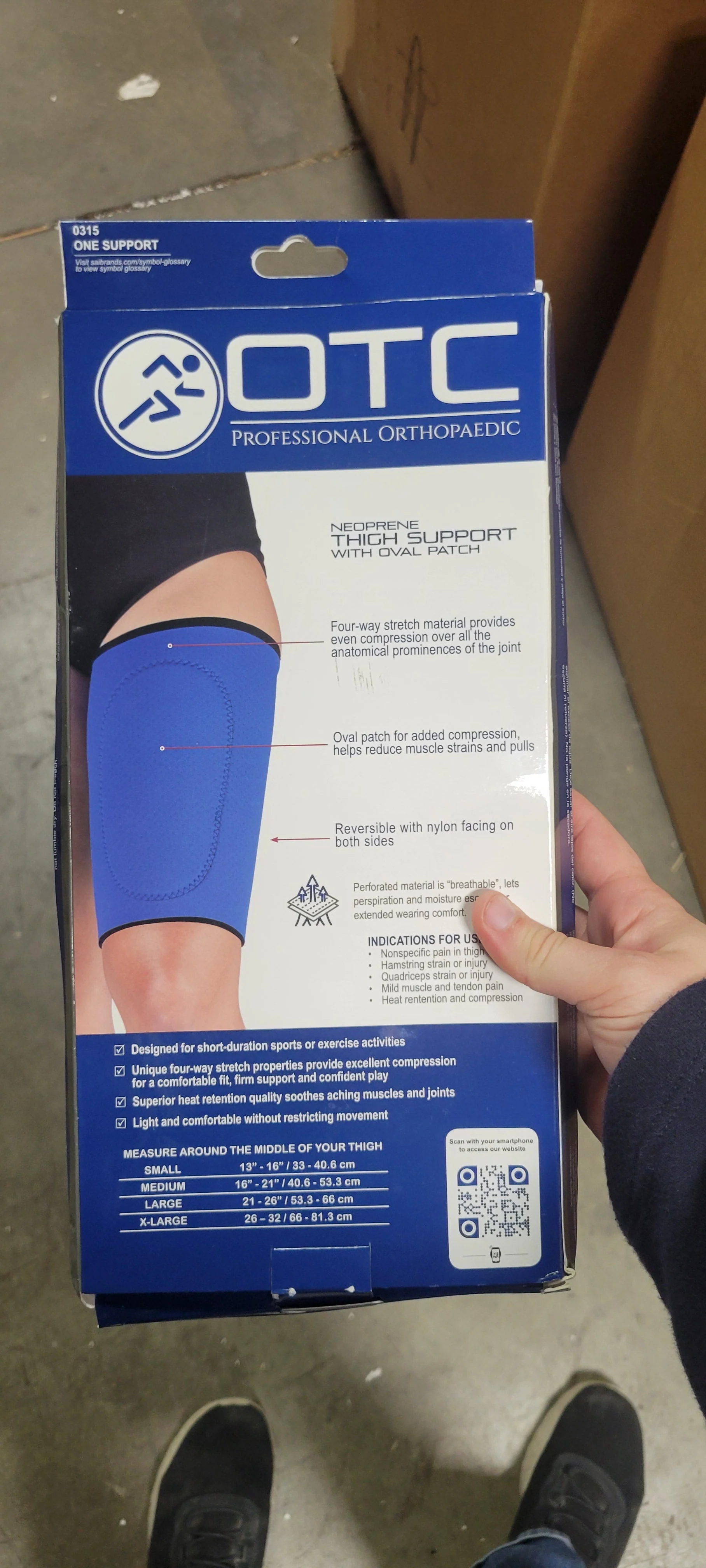Thigh Support, Oval Compression Pad, Neoprene - Image 2