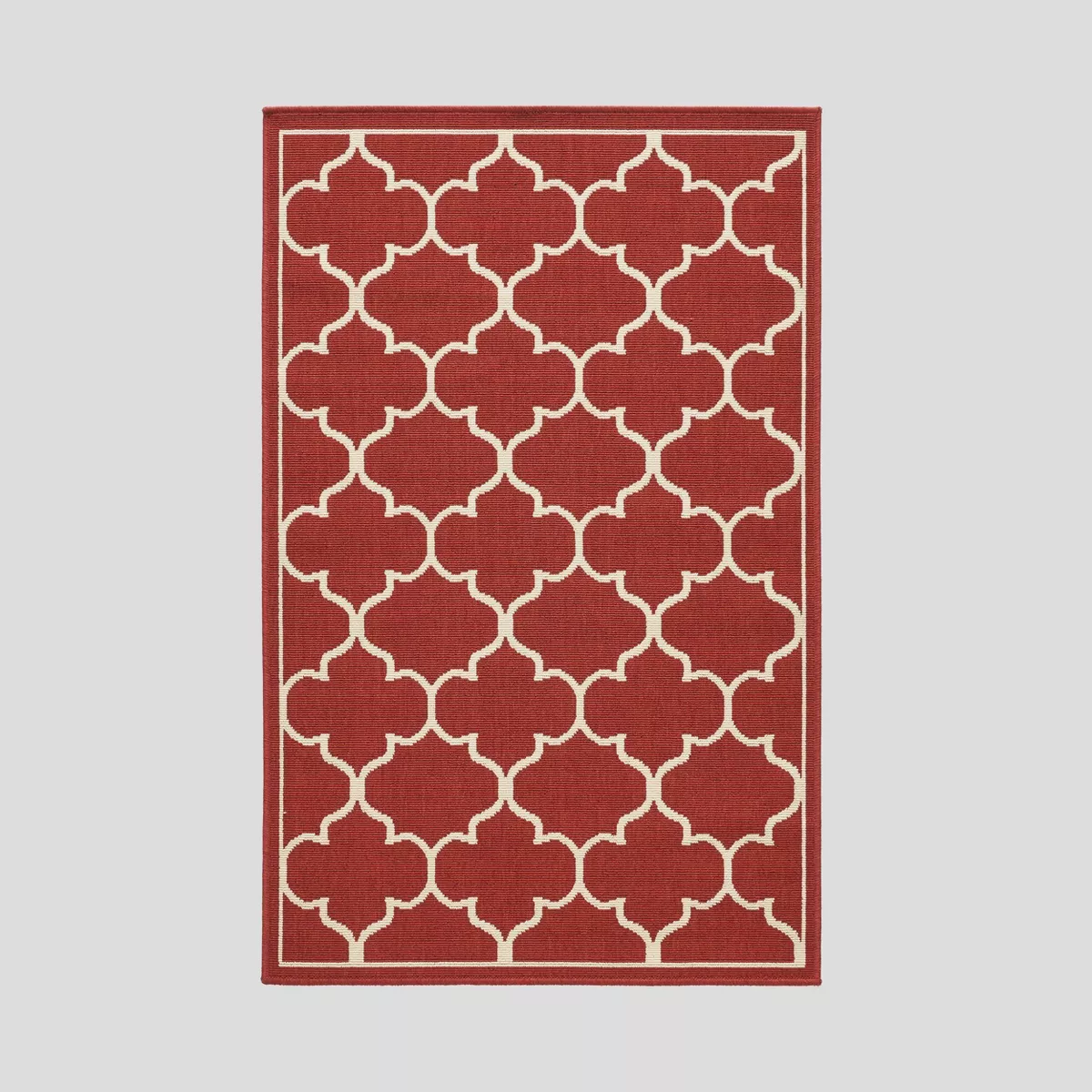 Thornhill Geometric Outdoor Rug Red/Ivory 3'3"x5'