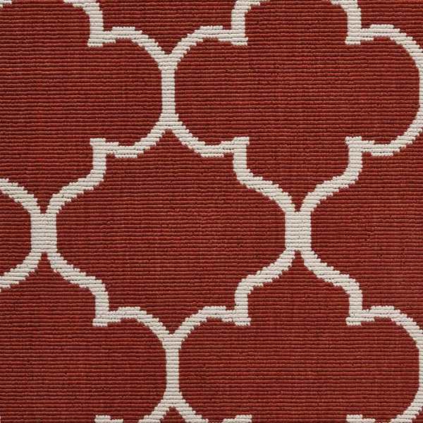 Thornhill Geometric Outdoor Rug Red/Ivory 3'3"x5' - Image 2