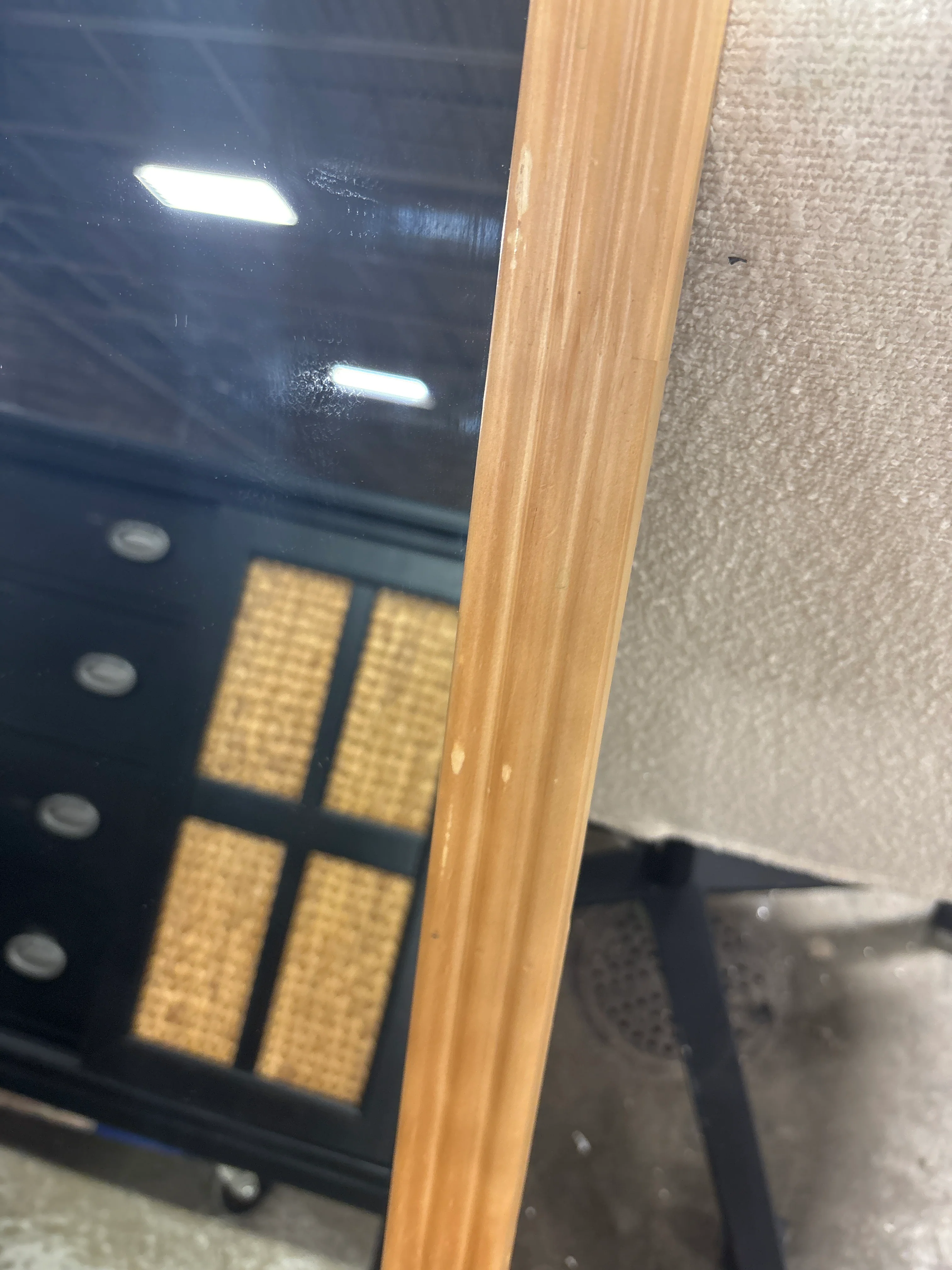 Threshold - 22" x 65" Fluted Arch Floor Mirror Light Natural Pine Frame SHOWROOM ITEM - Image 4