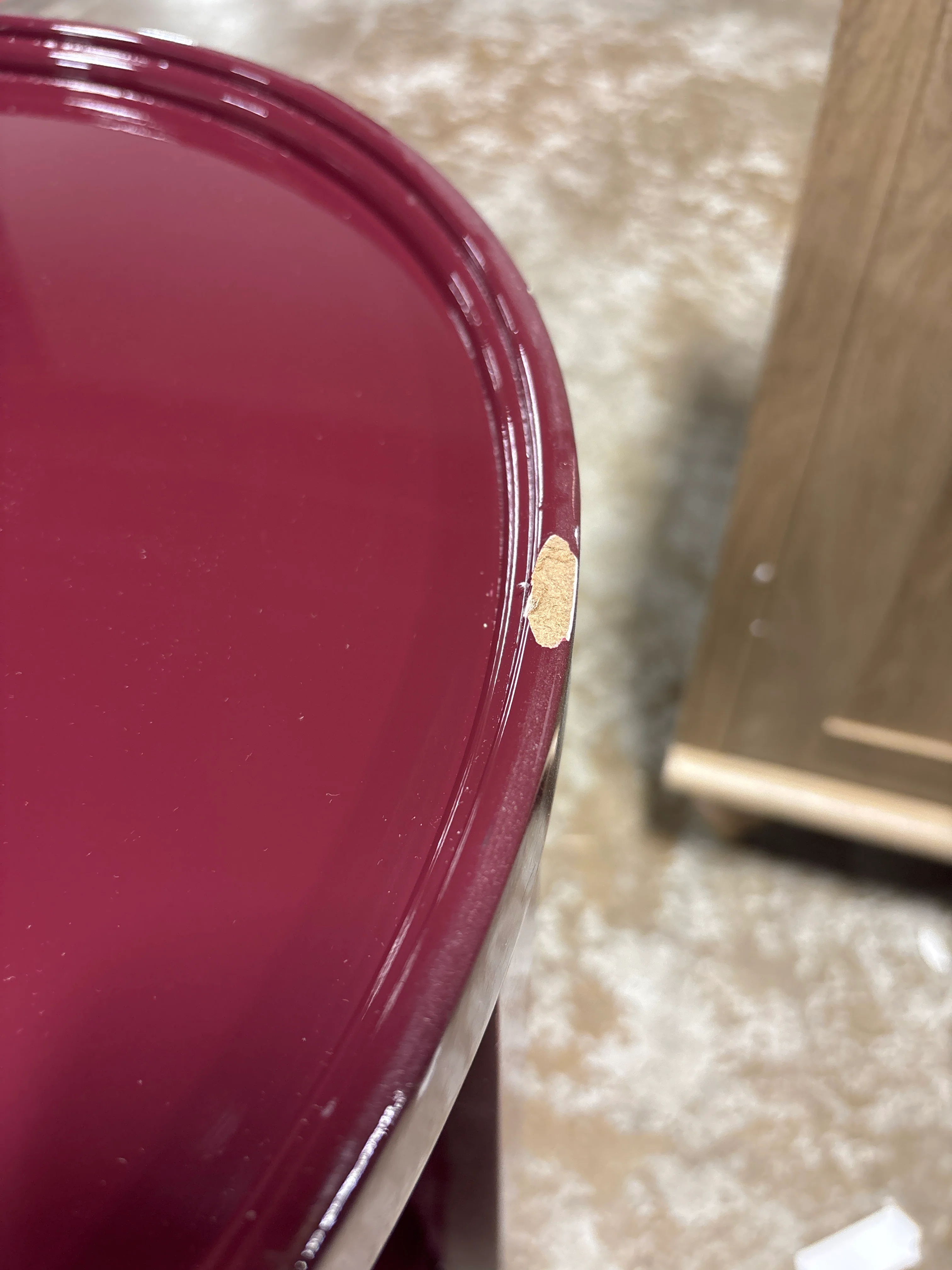 Threshold - Accent Table Wood Round Lacquer Finish Dark Red SHOWROOM ITEM - Image 5