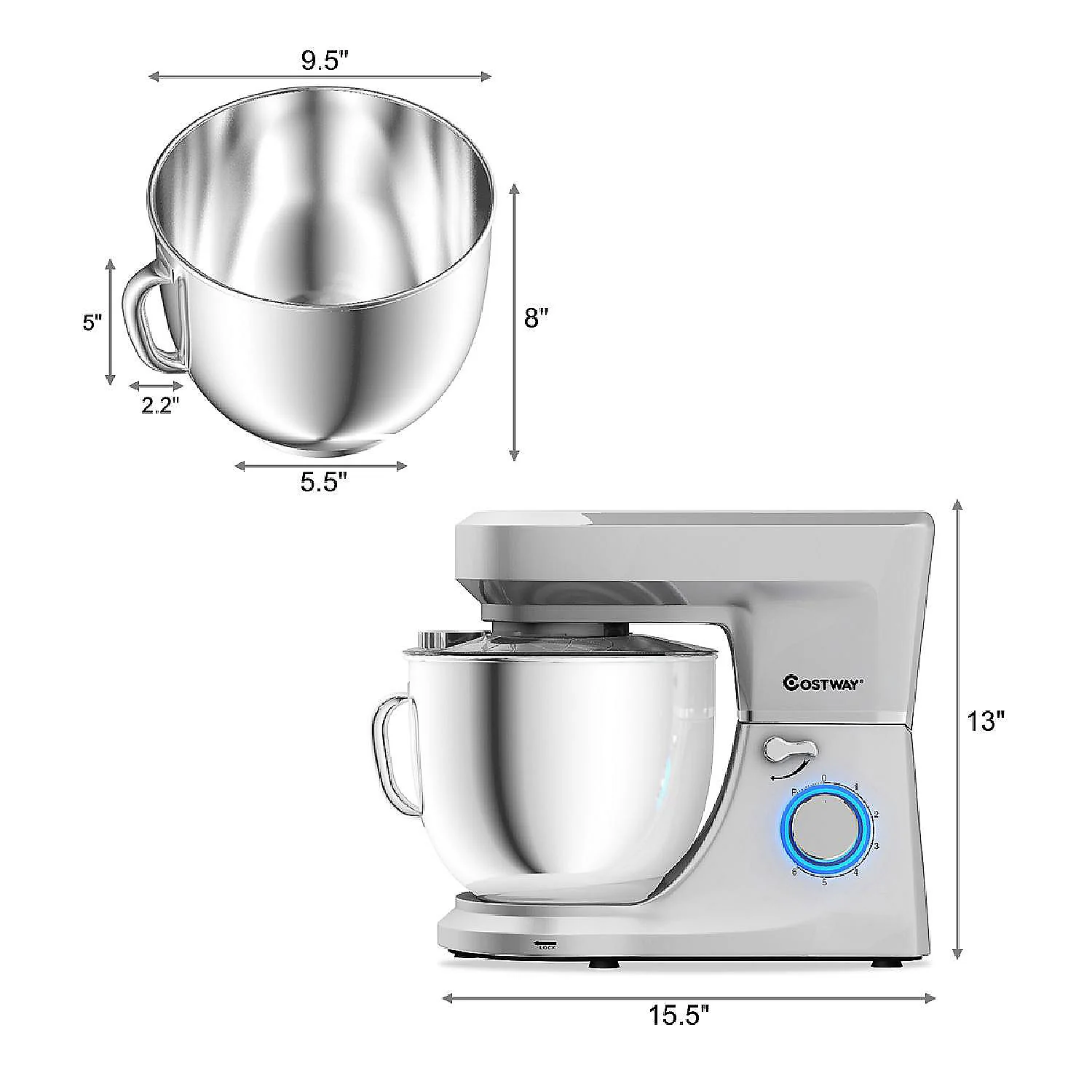 Tilt-Head Stand Mixer with Dough Hook - Image 3