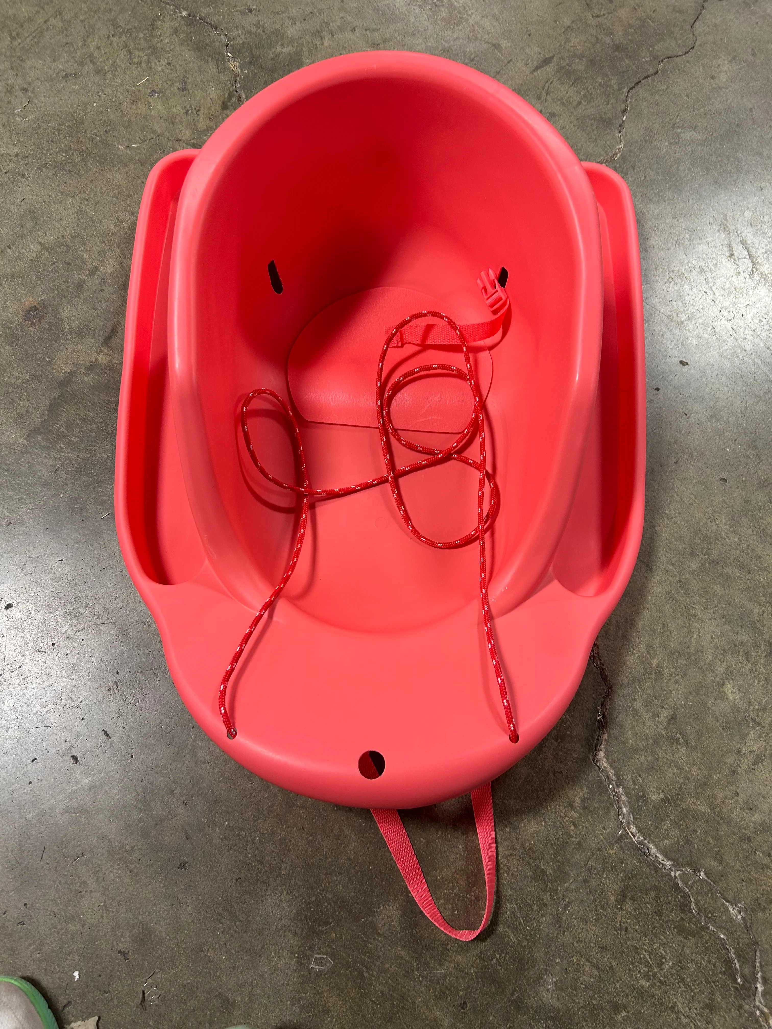 Toddler Sled with Rope and Pad Coral - Image 4