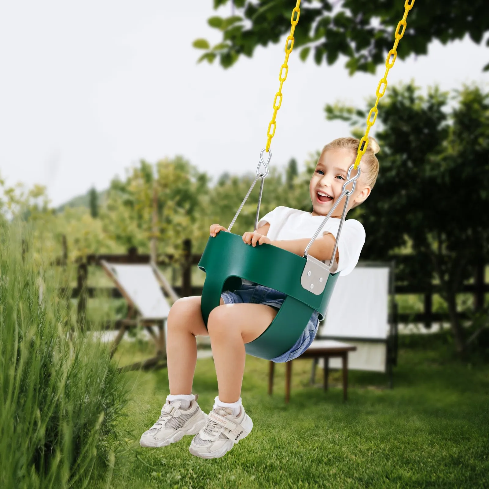 Toddler Swing Seat High Back Full Bucket Baby Swing Seat Support - Image 3