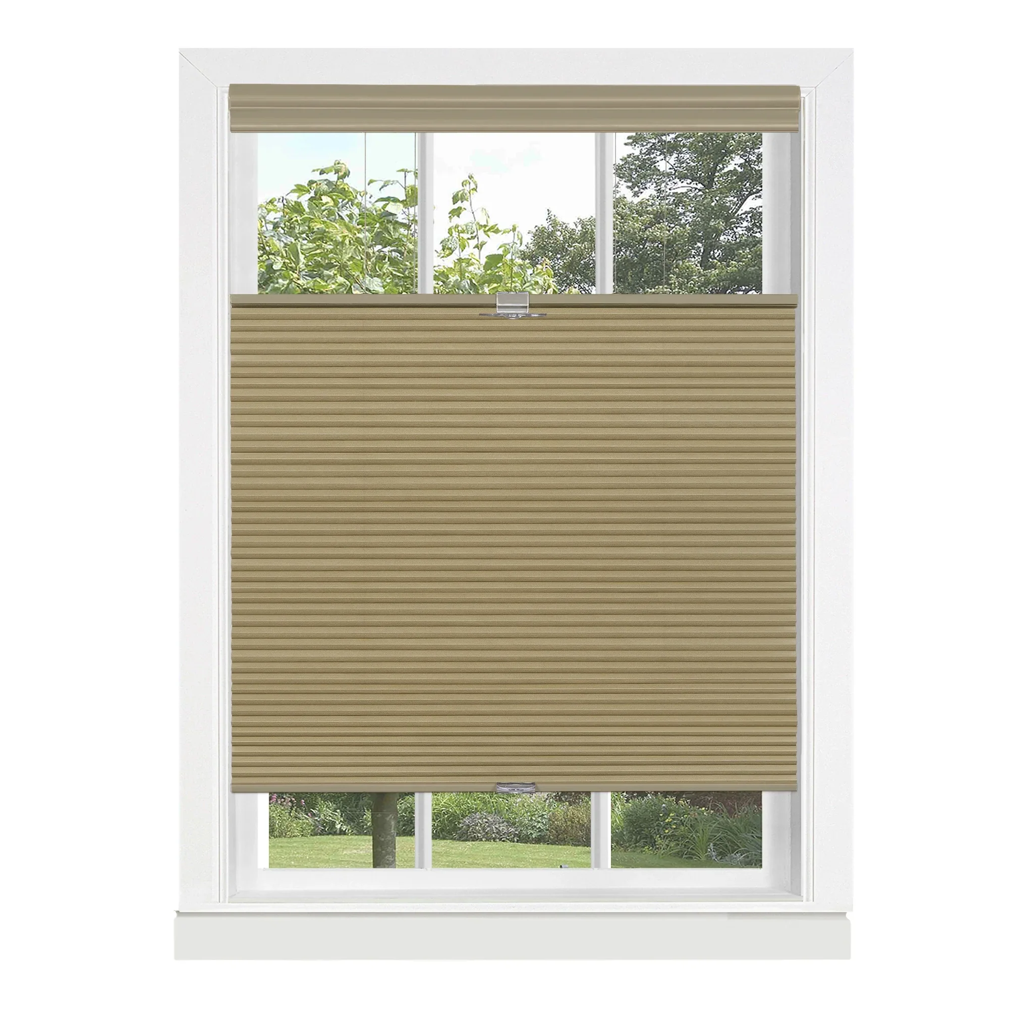 Top Down-Bottom Up Cordless Honeycomb Cellular Shade - Wheat, - Image 4