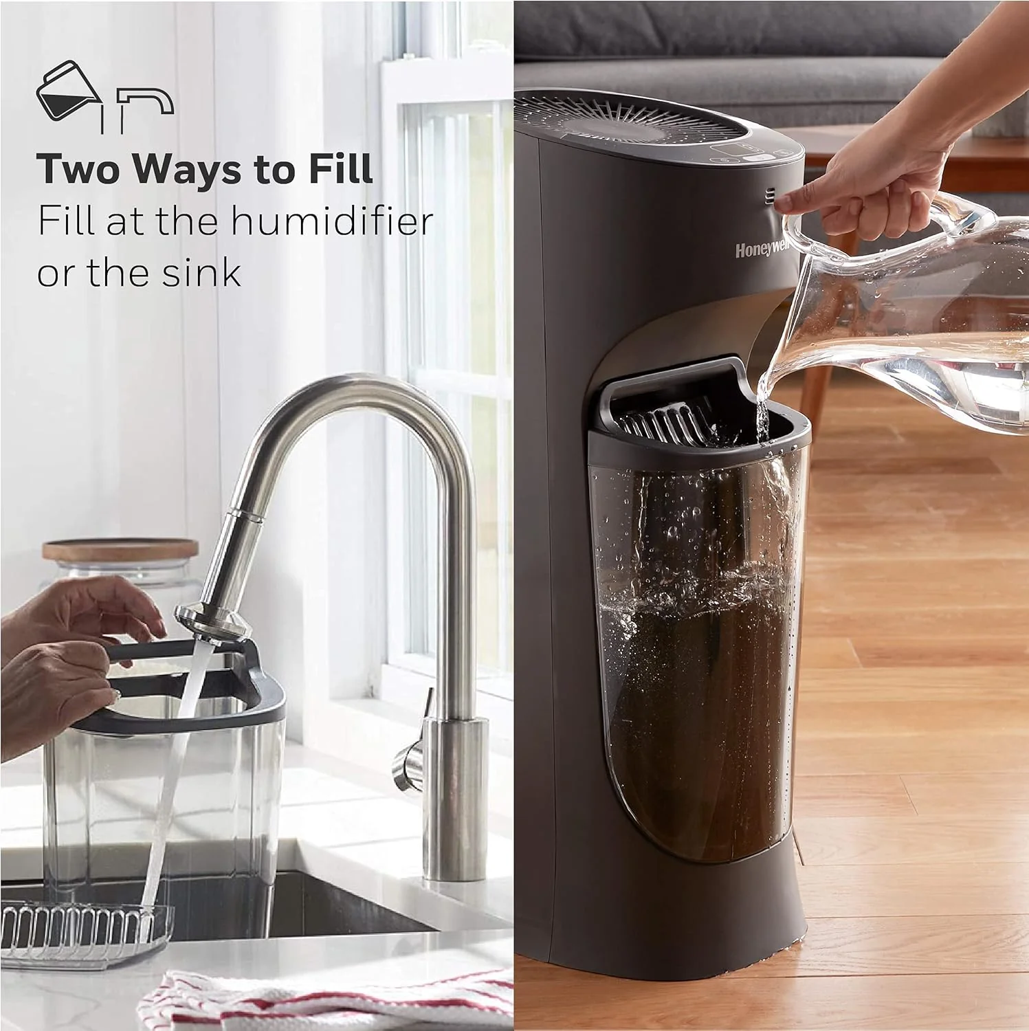 Top Fill Tower Humidifier, Digital Humidistat, Black – Cool Mist Humidifiers - Image 4