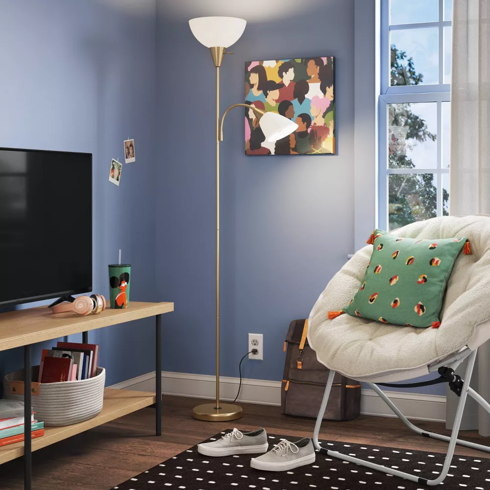 Torchiere with Task Light Floor Lamp - Image 4
