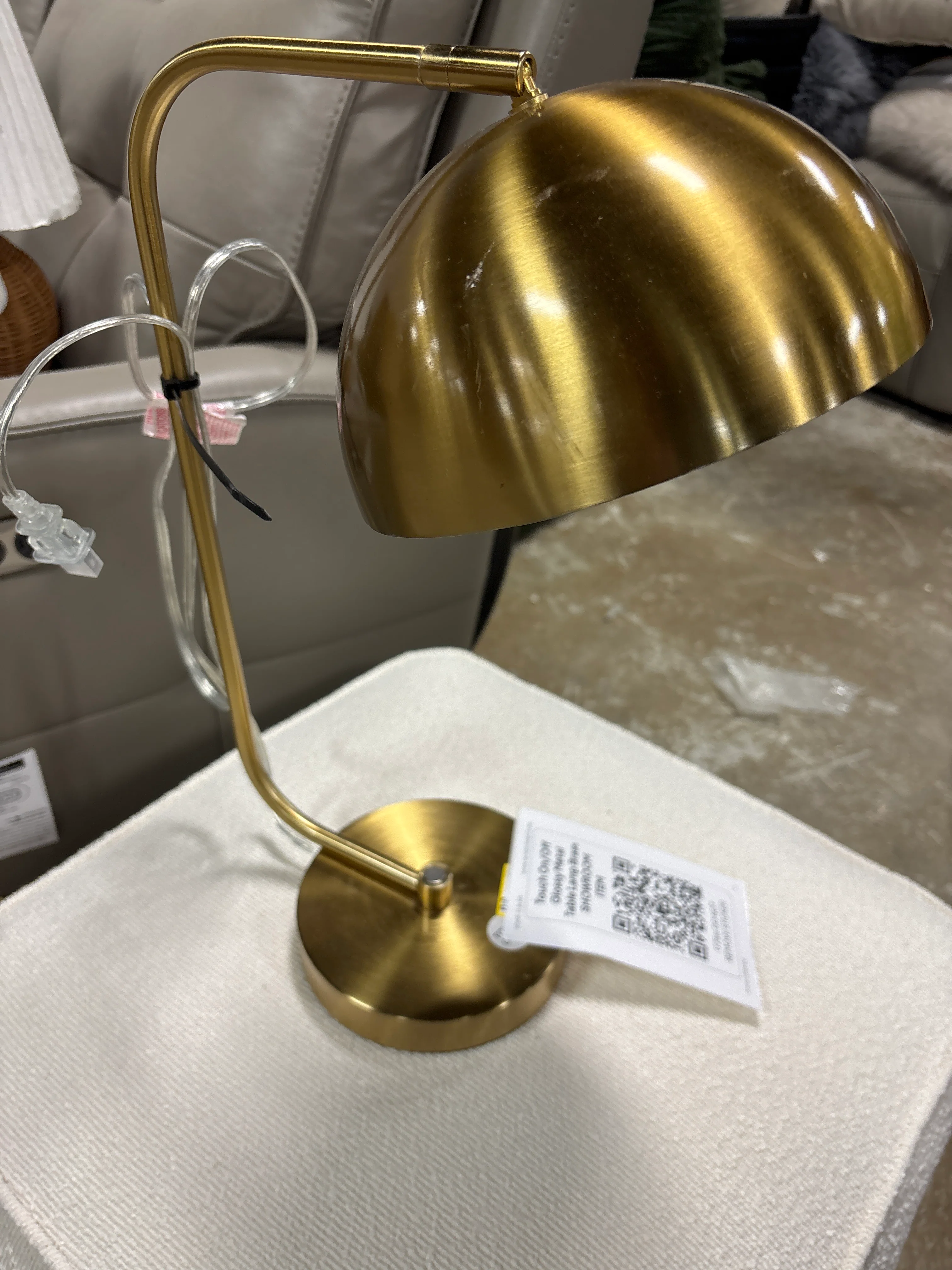 Touch On/Off Glossy Metal Table Lamp Brass SHOWROOM ITEM - Image 2