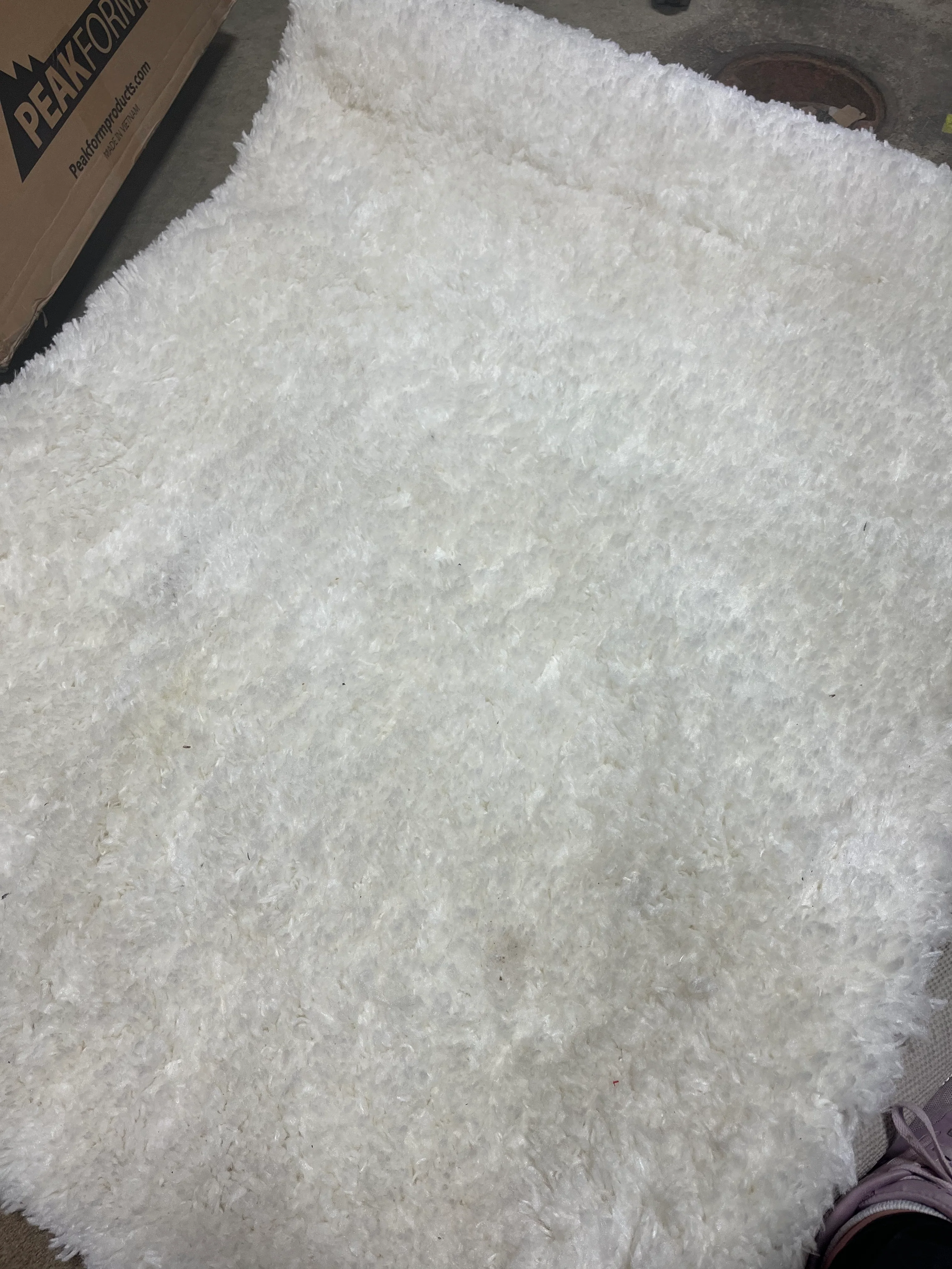 Traditional Solid Ivory Shag Indoor Area Rug, 5' x 7', - Image 9