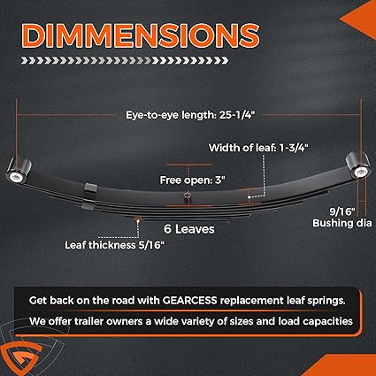 Trailer Leaf Spring 6 Leaf Double Eye - Set 2 - Image 4