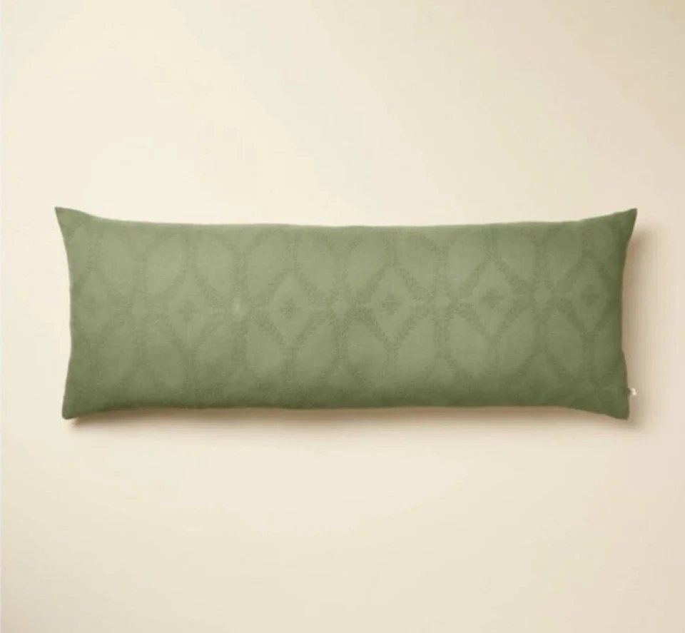 Trellis Pattern Lumbar Bed Pillow Sage Green