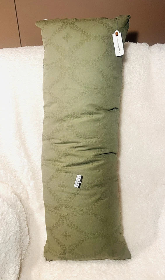 Trellis Pattern Lumbar Bed Pillow Sage Green - Image 2