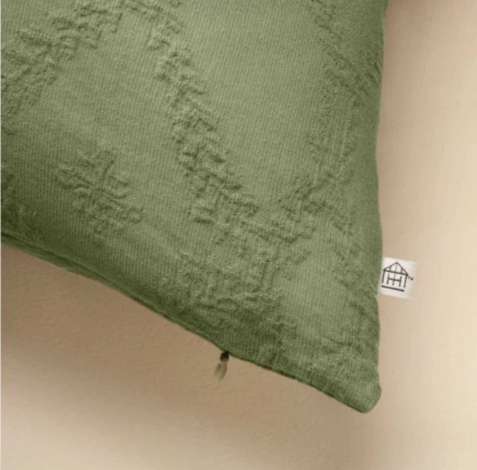 Trellis Pattern Lumbar Bed Pillow Sage Green - Image 3