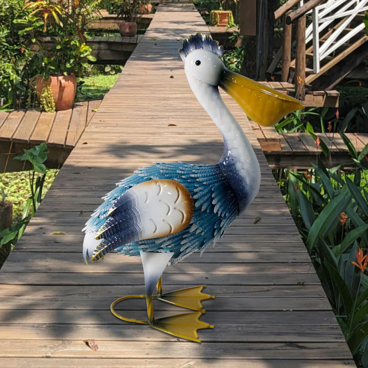Trevorr Pelican Statues Outdoor Decor, Coastal Ocean Bird Garden Statues & Sculptures