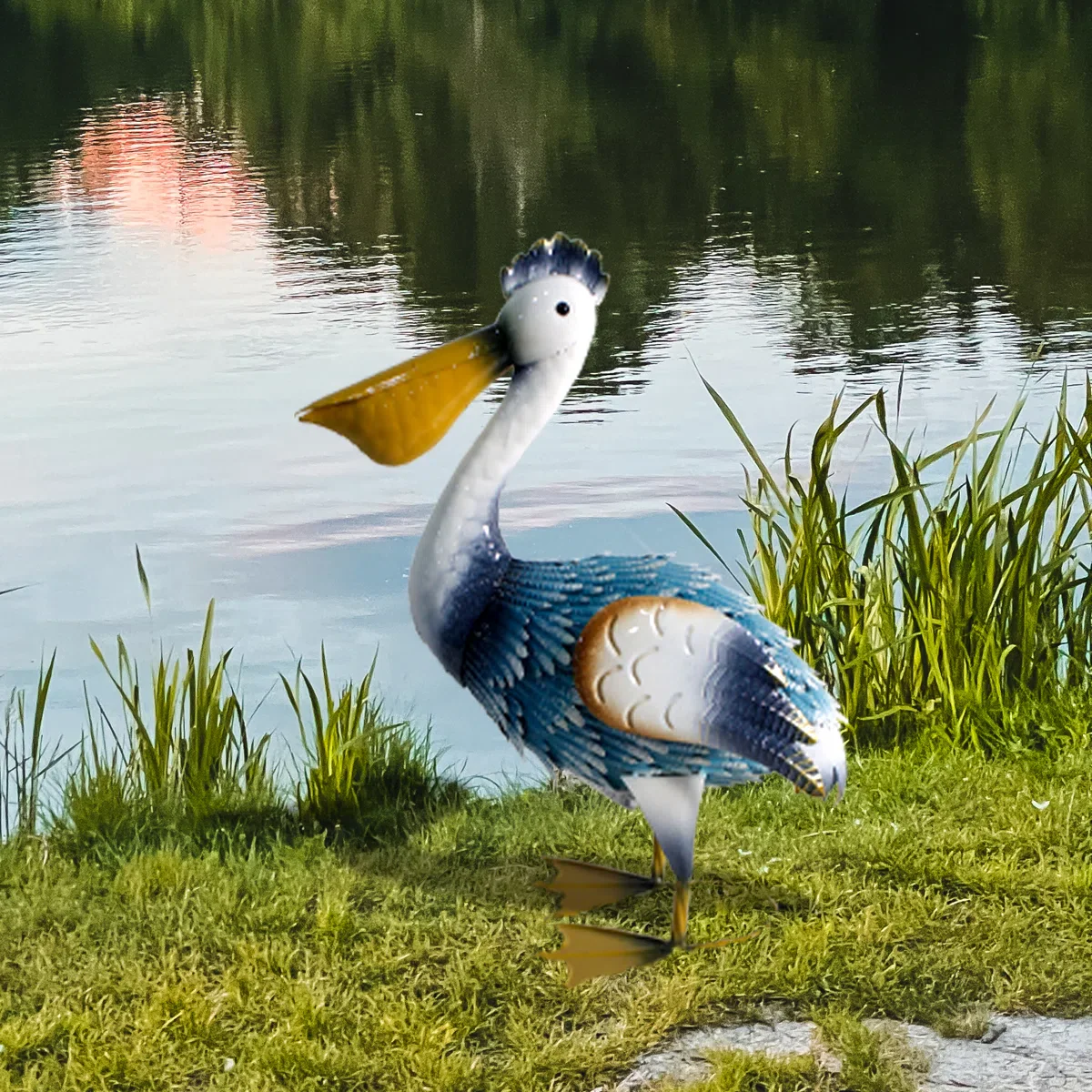 Trevorr Pelican Statues Outdoor Decor, Coastal Ocean Bird Garden Statues & Sculptures - Image 2