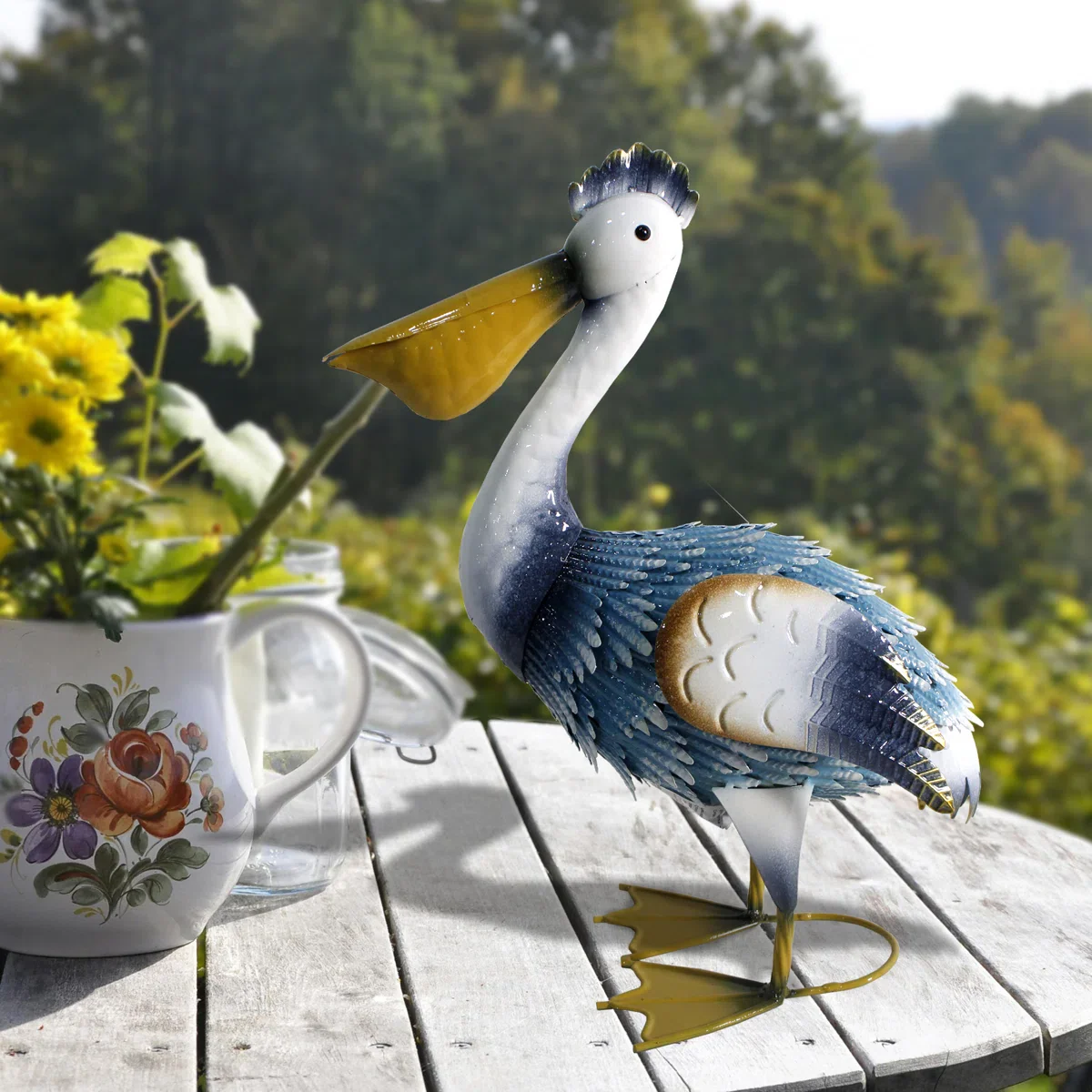 Trevorr Pelican Statues Outdoor Decor, Coastal Ocean Bird Garden Statues & Sculptures - Image 3