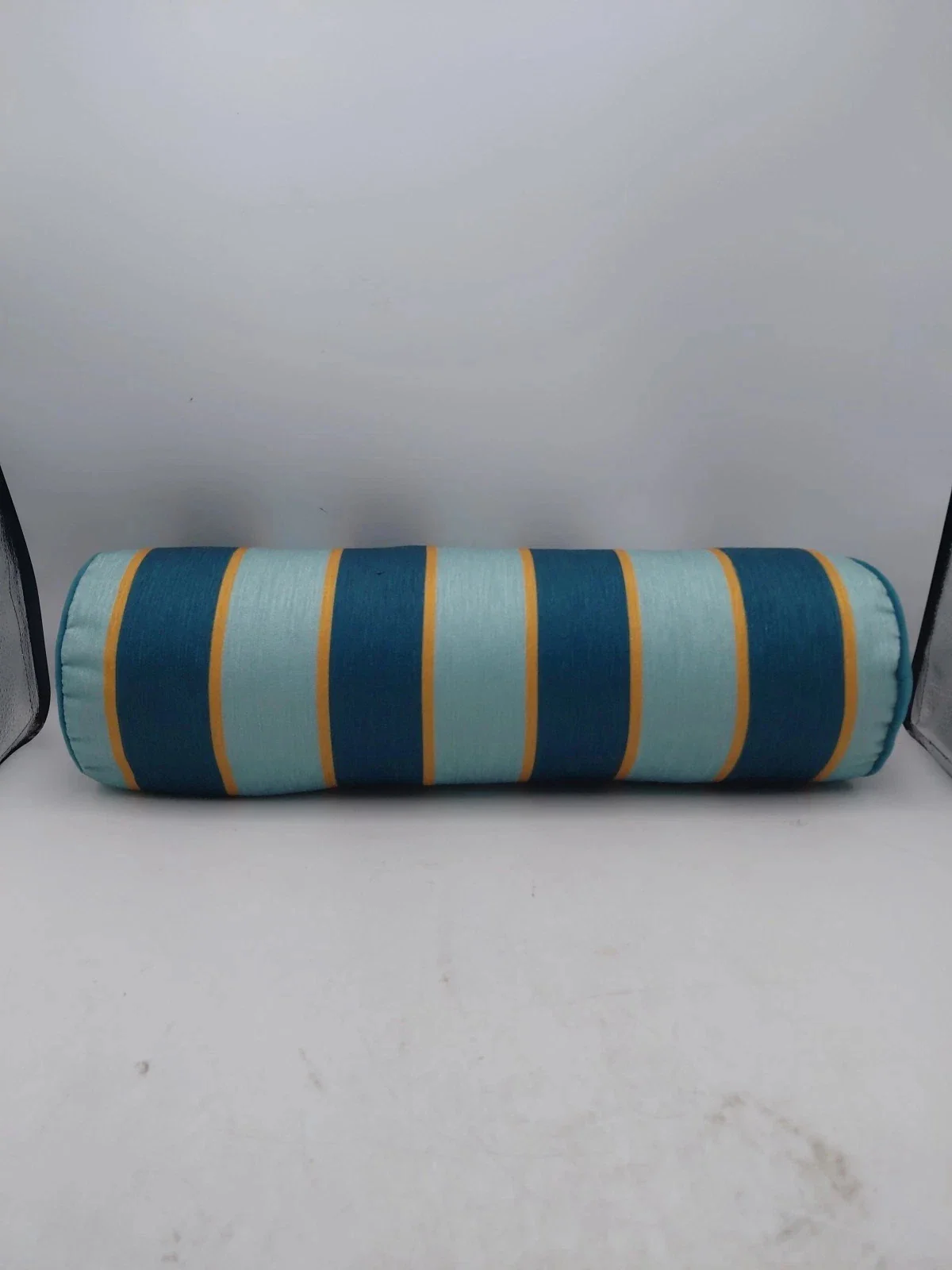 STRIPED BOLSTER PILLOW GREEN BERRY STRIPE REMOVABLE COVER