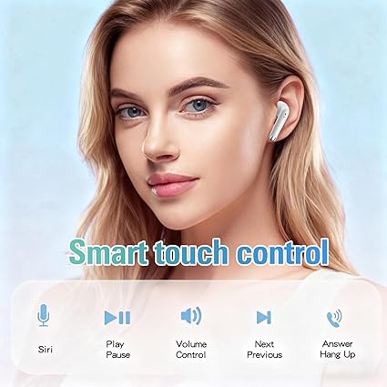 True Wireless Earbuds White Bluetooth - Image 3