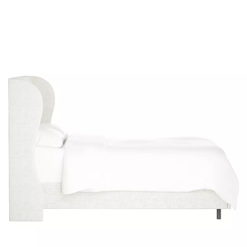 Tufted Woven Upholstered Wingback Bed - King - 2 BOXES - Image 4