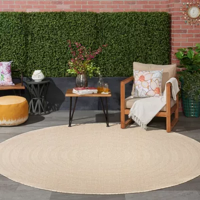 Tulum Bordered Indoor/Outdoor Rug - 8' Round - Image 2