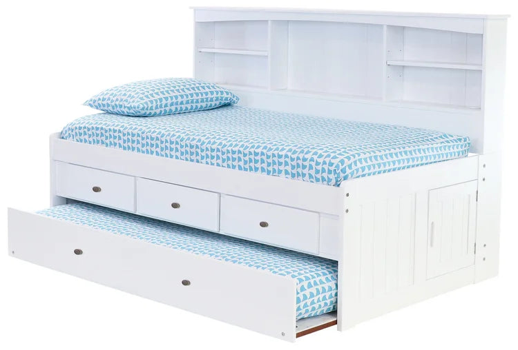 Twin Bookcase Daybed in White