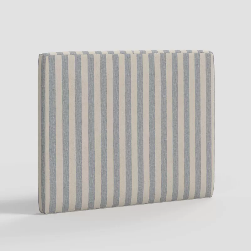 Twin Size Stick-on-the-Wall Dorm Headboard Blue Stripe SHOWROOM ITEM